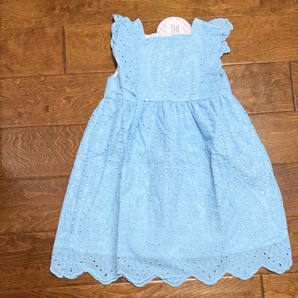 NWT Size 5T Classic Whimsy Charming Blue Eyelet Kids Dress